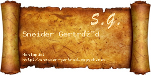 Sneider Gertrúd névjegykártya